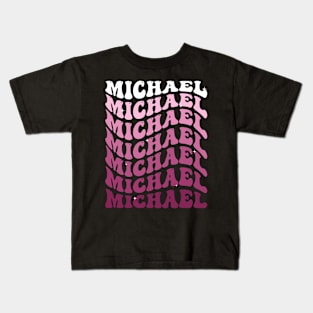 Michael First Name Personalized Retro Groovy Birthday Kids T-Shirt